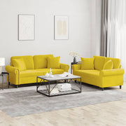 Loungeset 2-delig fluweel geel 152x77x80 cm