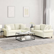 Loungeset 2-delig fluweel crèmekleurig