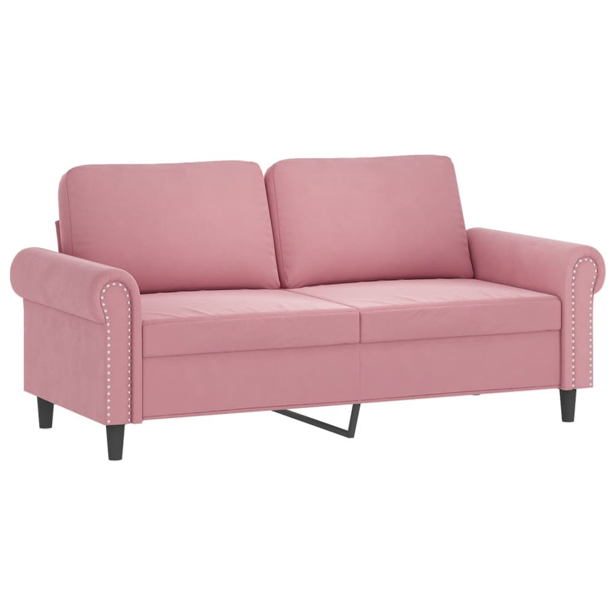 3-delige Loungeset met kussens fluweel roze