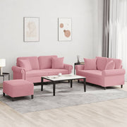 Loungeset 3-delig fluweel roze