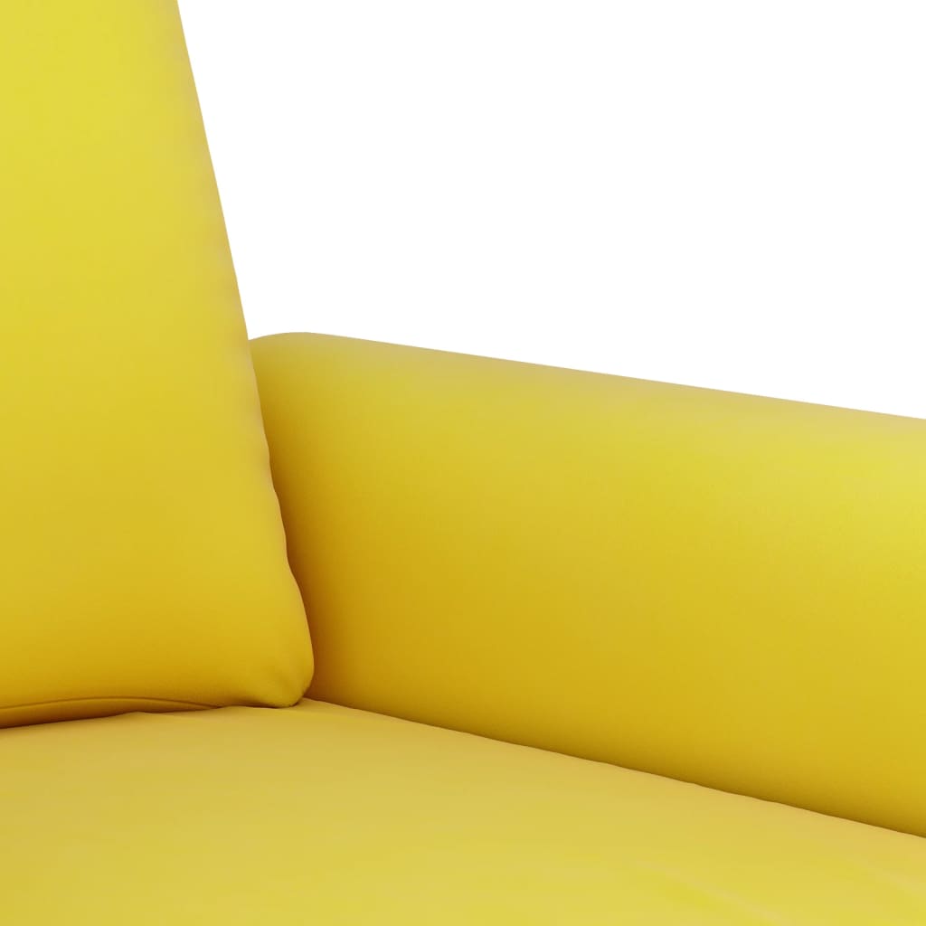 3-Delige Loungeset Met Kussens Fluweel Geel met kussens en voetenbankje