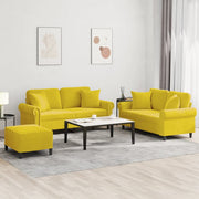 Loungeset 3-delig fluweel geel