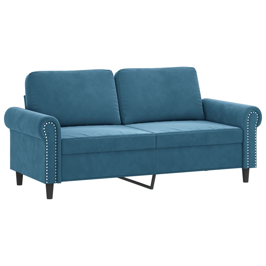 3-delige Loungeset met kussens fluweel blauw