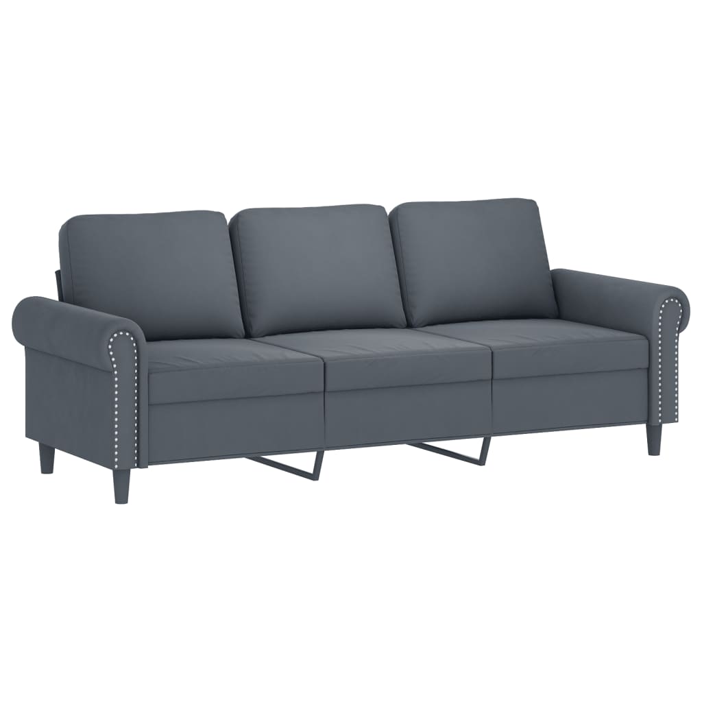 2-Delige Loungeset Fluweel Donkergrijs met kussens