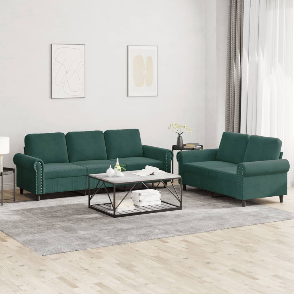 3-Delige Loungeset Met Kussens Fluweel