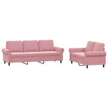 2-delige Loungeset met kussens fluweel roze Roze met kussens