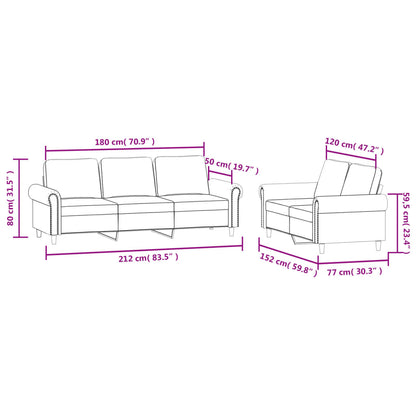 2-Delige Loungeset Fluweel Zwart met kussens