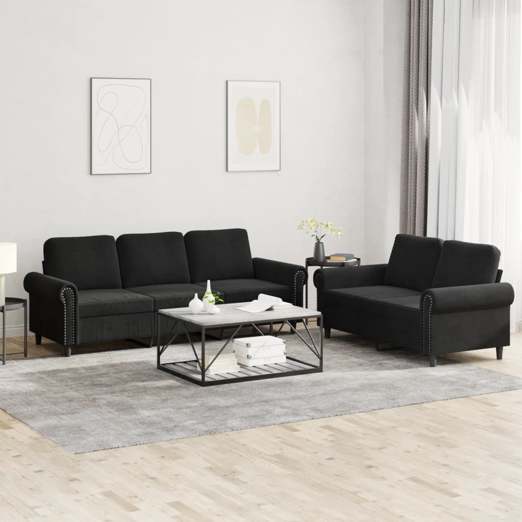 3-Delige Loungeset Met Kussens Fluweel