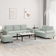 Loungeset 3-delig fluweel lichtgrijs