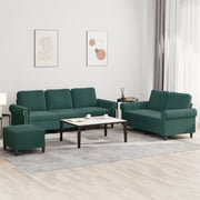 Loungeset 3-delig fluweel donkergroen