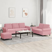Loungeset 3-delig fluweel roze