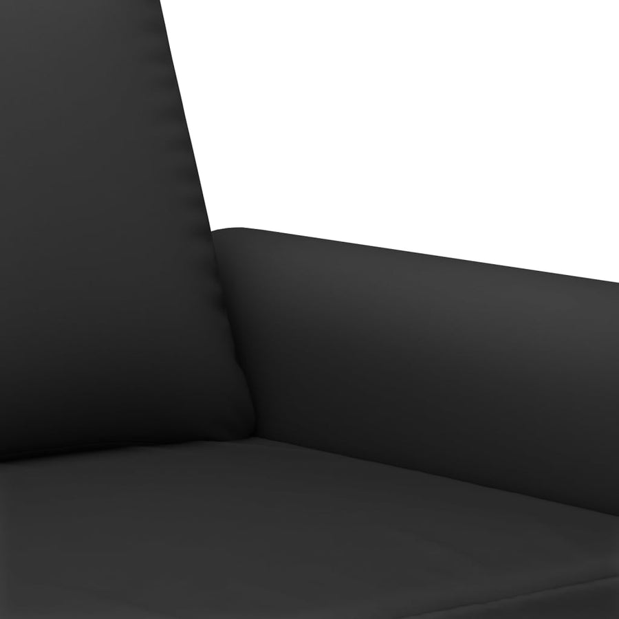 3-delige Loungeset met kussens fluweel zwart Zwart