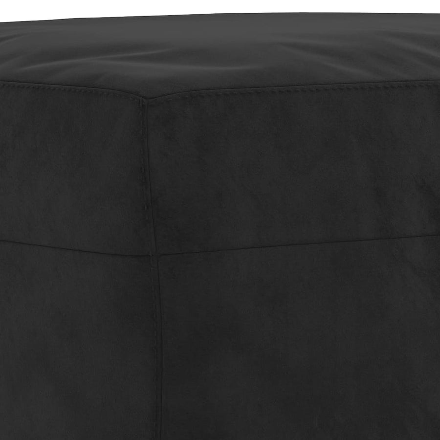 3-delige Loungeset met kussens fluweel zwart Zwart