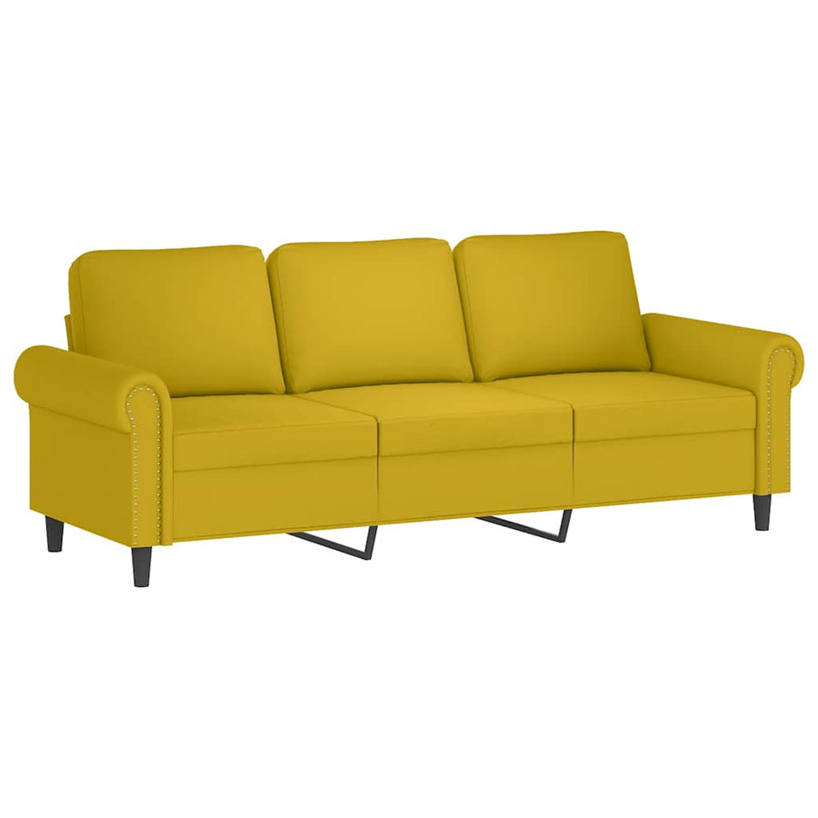 3-delige Loungeset met kussens fluweel geel