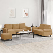 Loungeset 3-delig fluweel bruin