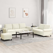 Loungeset 3-delig fluweel crèmekleurig