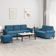 Loungeset 3-delig fluweel blauw