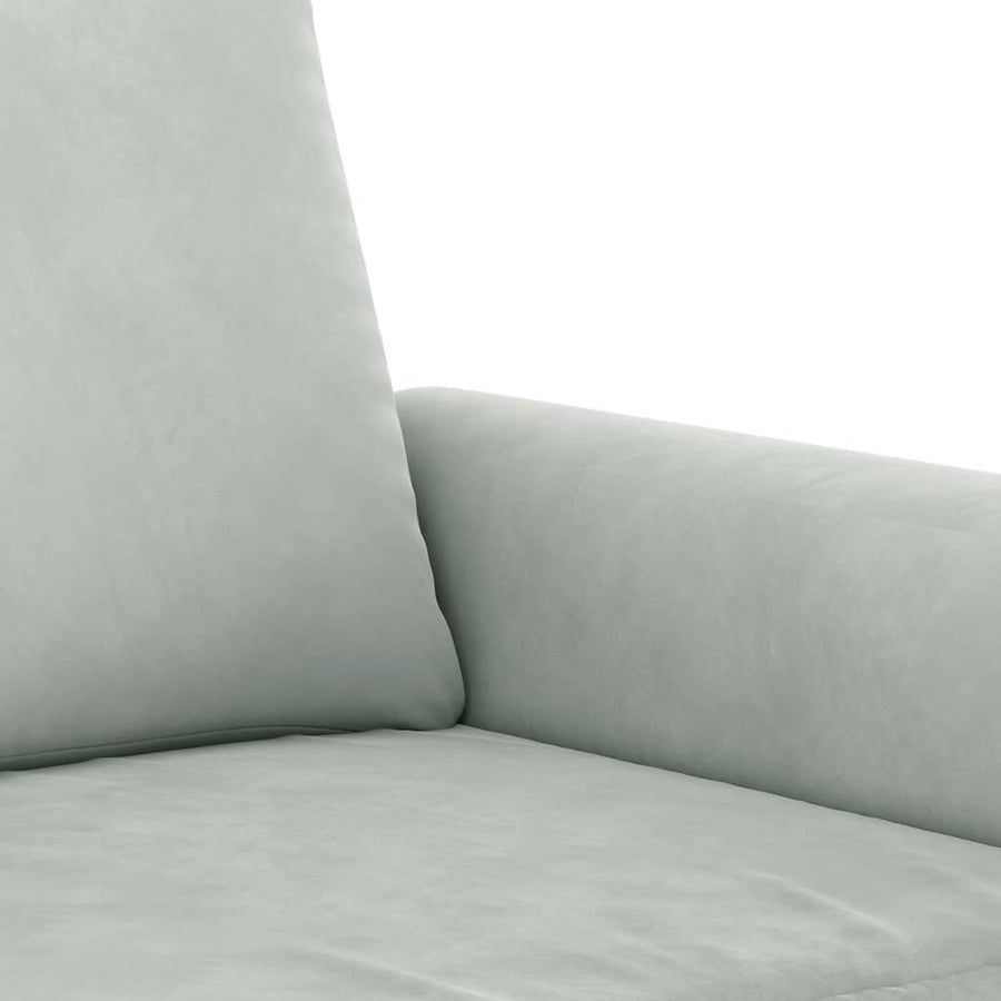 2-Delige Loungeset Fluweel Lichtgrijs met kussens