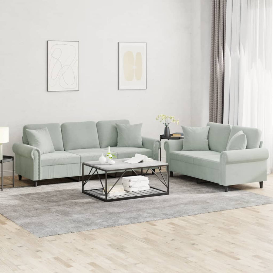 3-Delige Loungeset Met Kussens Fluweel