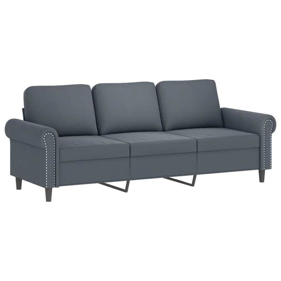 2-delige Loungeset met kussens fluweel donkergrijs Donkergrijs met kussens