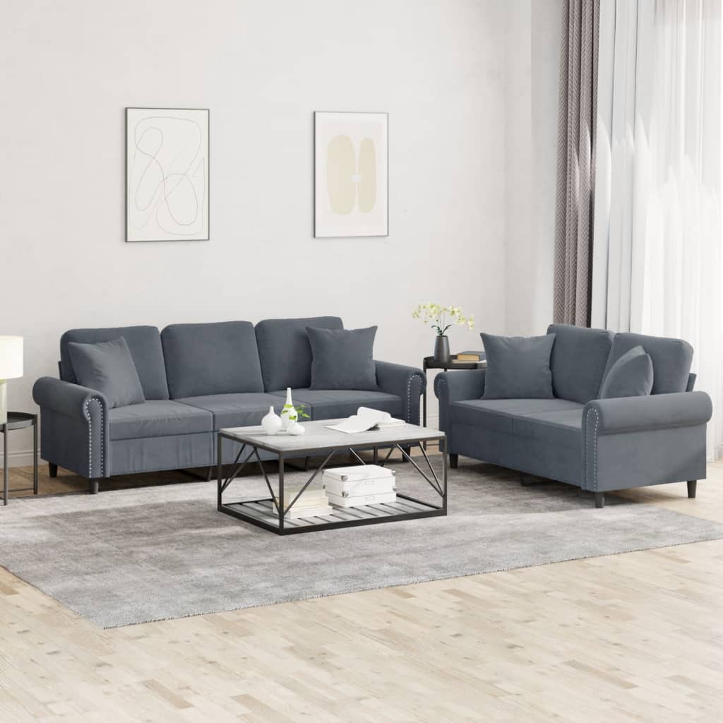 3-Delige Loungeset Met Kussens Fluweel