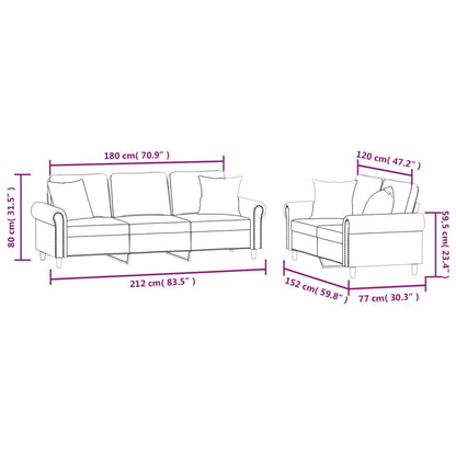 2-delige Loungeset met kussens fluweel donkergroen