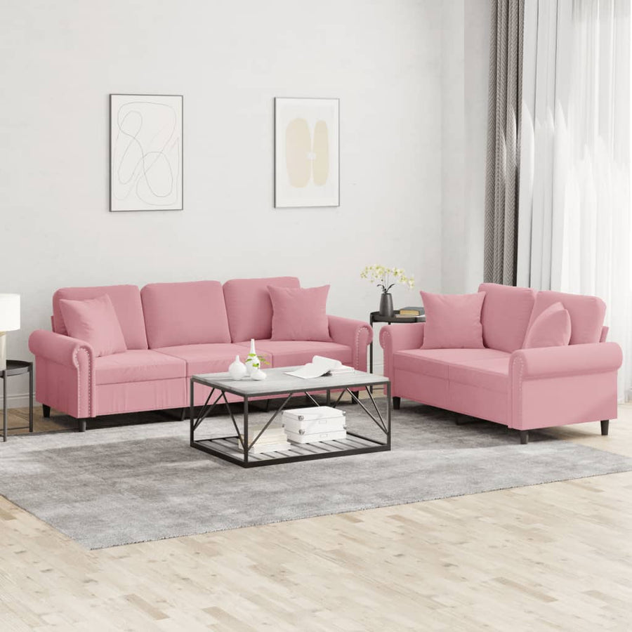 3-Delige Loungeset Met Kussens Fluweel