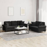 Loungeset 2-delig fluweel zwart