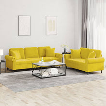 2-delige Loungeset met kussens fluweel geel