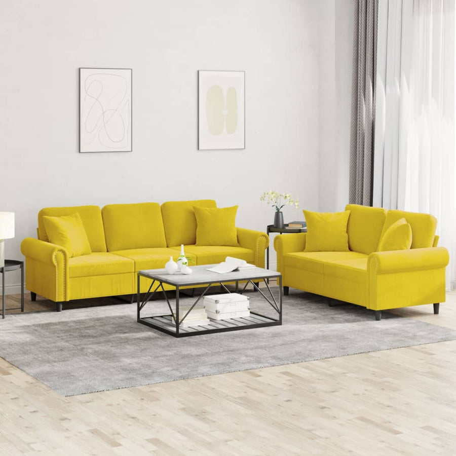3-Delige Loungeset Met Kussens Fluweel