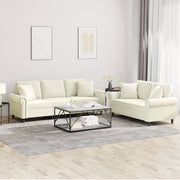Loungeset 2-delig fluweel crèmekleurig