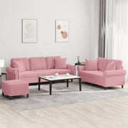 Loungeset 3-delig fluweel roze