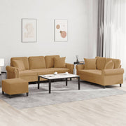 Loungeset 3-delig fluweel bruin