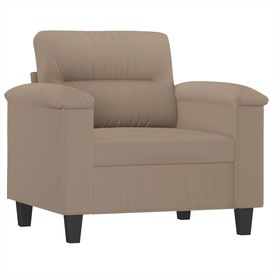 3-Delige Loungeset Met Kussens Microvezelstof Taupe