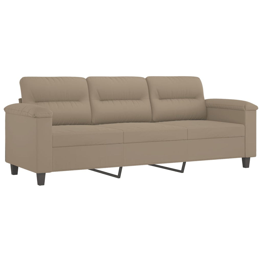 3-Delige Loungeset Met Kussens Microvezelstof Taupe