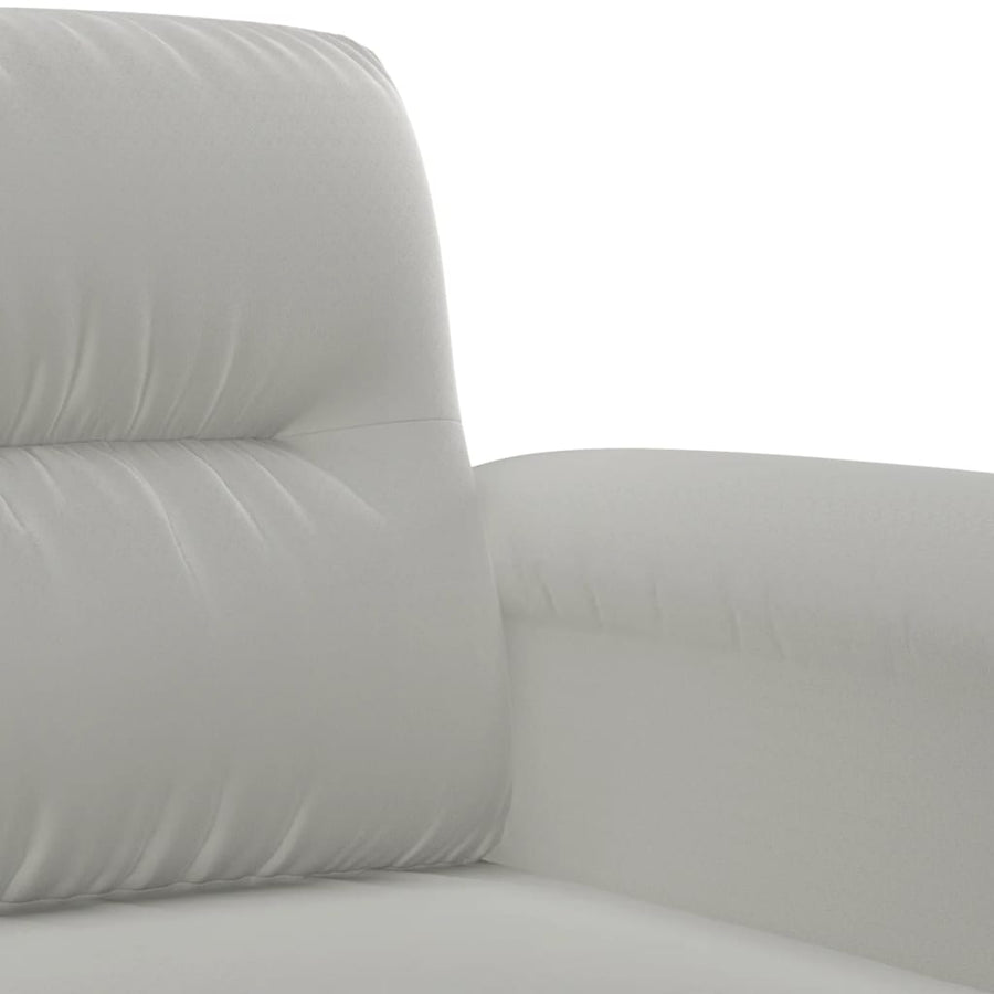 3-delige Loungeset met kussens microvezelstof lichtgrijs Lichtgrijs met kussens