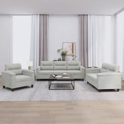 Loungeset 3-delig microvezelstof lichtgrijs