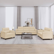 Loungeset 3-delig microvezel crèmekleurig