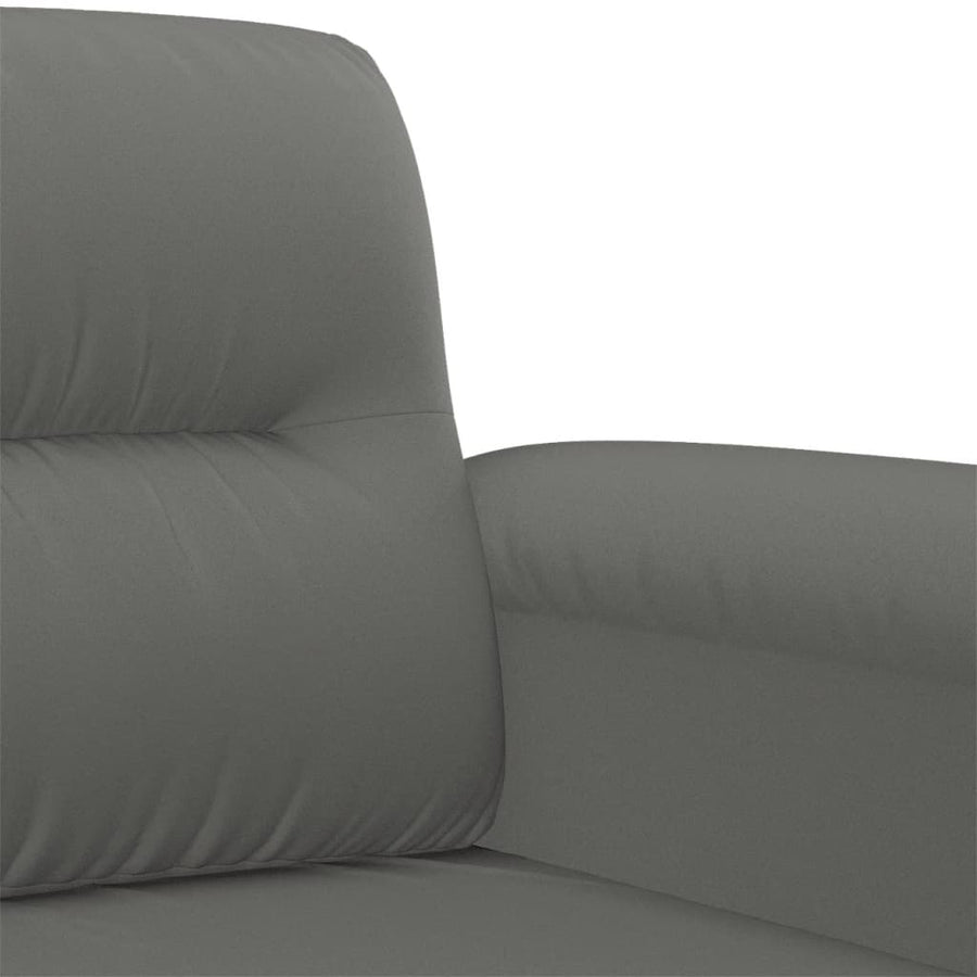 4-delige Loungeset met kussens microvezelstof donkergrijs Donkergrijs