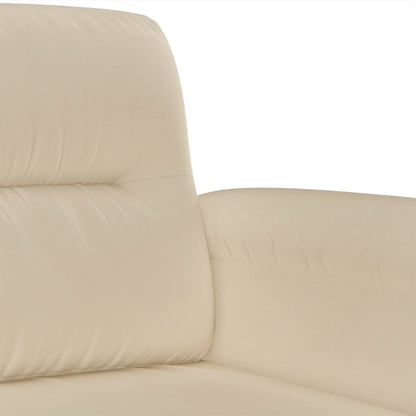 4-Delige Loungeset Met Kussens Microvezelstof Kleurig Crème met kussens en voetenbankje