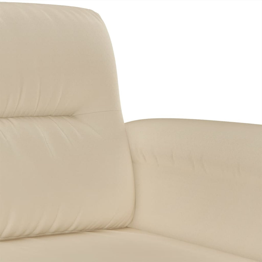 4-Delige Loungeset Met Kussens Microvezelstof Kleurig Crème met kussens en voetenbankje