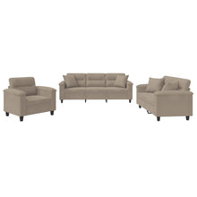 3-Delige Loungeset Microvezelstof Taupe met kussens
