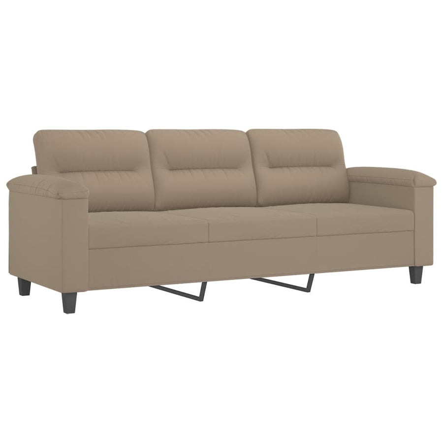 3-Delige Loungeset Microvezelstof Taupe met kussens