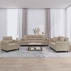 3-delige Loungeset met kussens microvezelstof taupe Taupe met kussens