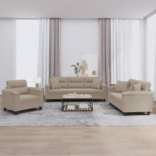 3-Delige Loungeset Microvezelstof Taupe met kussens