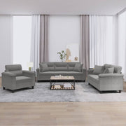 Loungeset 3-delig microvezelstof donkergrijs