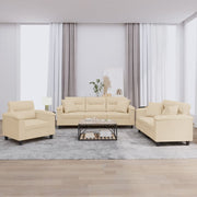 Loungeset 3-delig microvezel crèmekleurig