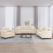 Loungeset 3-delig microvezelstof beige