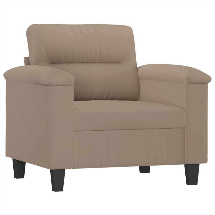 4-Delige Loungeset Met Kussens Microvezelstof Taupe