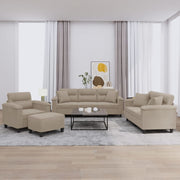 Loungeset 4-delig microvezelstof taupe